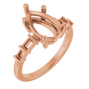 10K Rose Gold 12x7.5 mm Pear Ring Mounting – image 2