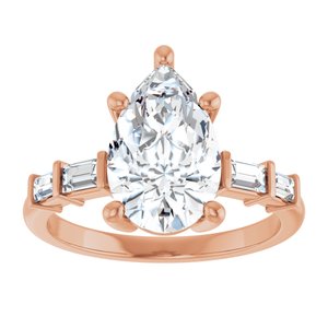 10K Rose Gold 12x7.5 mm Pear Ring Mounting – image 5
