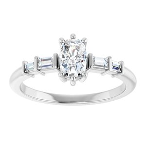Continuum Sterling Silver 6x4 mm Elongated Cushion Ring Mounting – image 5