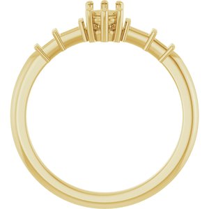 18K Yellow Gold 6x4 mm Elongated Cushion Ring Mounting – image 4