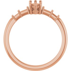 18K Rose Gold 6x4 mm Elongated Cushion Ring Mounting – image 4
