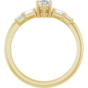10K Yellow Gold 6x4 mm Elongated Cushion Ring Mounting – image 3