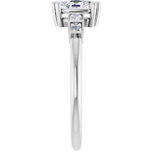 Platinum 6x4 mm Elongated Cushion Ring Mounting – image 7