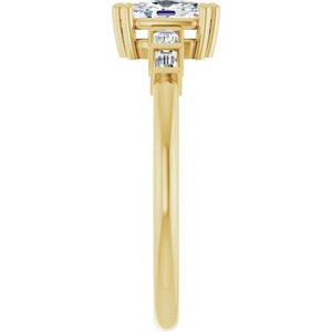 10K Yellow Gold 6x4 mm Elongated Cushion Ring Mounting – image 7