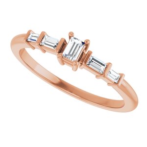 10K Rose Gold 3x2 mm Straight Baguette Ring Mounting – image 8