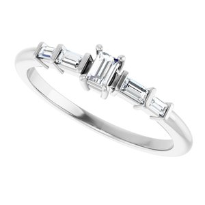 14K X1 White Gold 3x2 mm Straight Baguette Ring Mounting – image 8