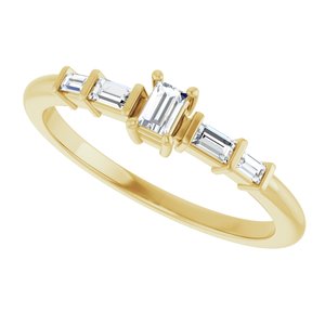 14K Yellow Gold 3x2 mm Straight Baguette Ring Mounting – image 8