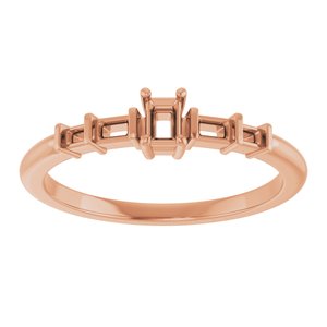 10K Rose Gold 3x2 mm Straight Baguette Ring Mounting – image 6