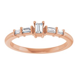 14K Rose Gold 3x2 mm Straight Baguette Ring Mounting – image 5