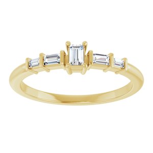 14K Yellow Gold 3x2 mm Straight Baguette Ring Mounting – image 5