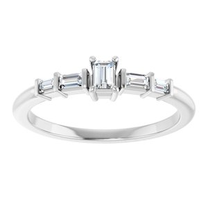 18K White Gold 3x2 mm Straight Baguette Ring Mounting – image 5