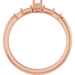 10K Rose Gold 3x2 mm Straight Baguette Ring Mounting – image 4