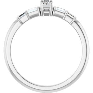 Platinum 3x2 mm Straight Baguette Ring Mounting – image 3
