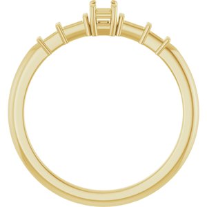 18K Yellow Gold 3x2 mm Straight Baguette Ring Mounting – image 4