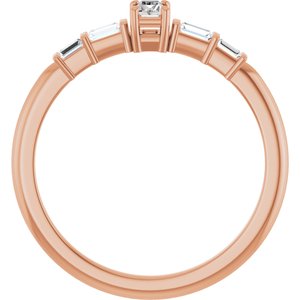 14K Rose Gold 3x2 mm Straight Baguette Ring Mounting – image 3