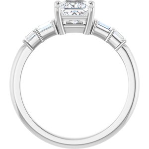14K X1 White Gold 5x5 mm Square Ring Mounting – image 3