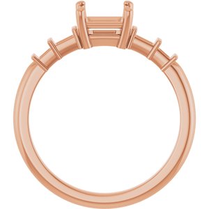 10K Rose Gold 5x5 mm Square Ring Mounting – image 4