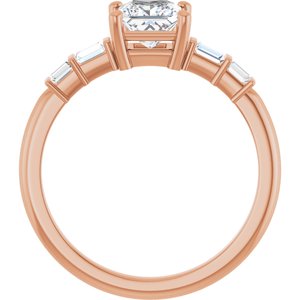 14K Rose Gold 5x5 mm Square Ring Mounting – image 3