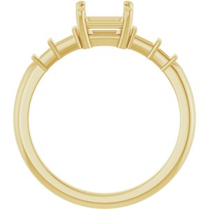 10K Yellow Gold 5x5 mm Square Ring Mounting – image 4