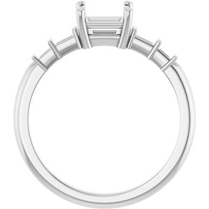 18K White Gold 5x5 mm Square Ring Mounting – image 4