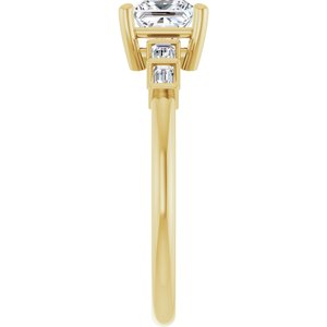18K Yellow Gold 5x5 mm Square Ring Mounting – image 7