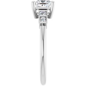 18K White Gold 5x5 mm Square Ring Mounting – image 7