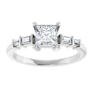 14K X1 White Gold 5x5 mm Square Ring Mounting – image 5