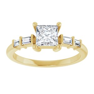 10K Yellow Gold 5x5 mm Square Ring Mounting – image 5