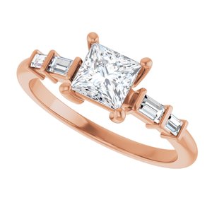 10K Rose Gold 5x5 mm Square Ring Mounting – image 8