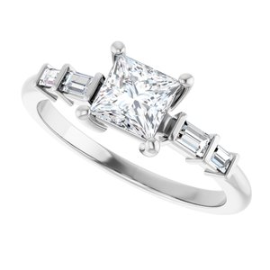 14K X1 White Gold 5x5 mm Square Ring Mounting – image 8
