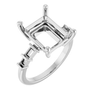 Platinum 12x10 mm Emerald Ring Mounting – image 2