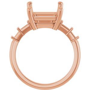 10K Rose Gold 12x10 mm Emerald Ring Mounting – image 4