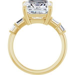 14K Yellow Gold 12x10 mm Emerald Ring Mounting – image 3