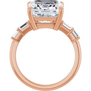 14K Rose Gold 12x10 mm Emerald Ring Mounting – image 3