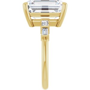 14K Yellow Gold 12x10 mm Emerald Ring Mounting – image 7