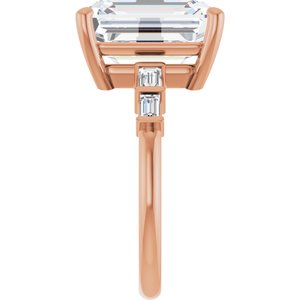 18K Rose Gold 12x10 mm Emerald Ring Mounting – image 7