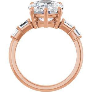 18K Rose Gold 12x10 mm Elongated Cushion Ring Mounting – image 3