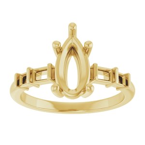 18K Yellow Gold 10.5x5.5 mm Pear Ring Mounting – image 6