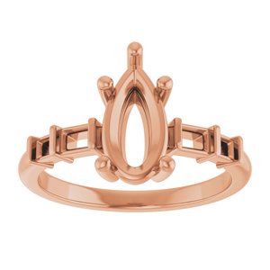 14K Rose Gold 10.5x5.5 mm Pear Ring Mounting – image 6
