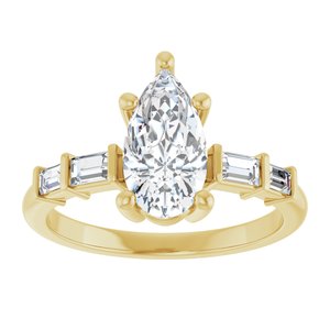 14K Yellow Gold 10.5x5.5 mm Pear Ring Mounting – image 5