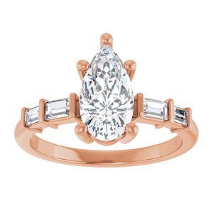 18K Rose Gold 10.5x5.5 mm Pear Ring Mounting – image 5