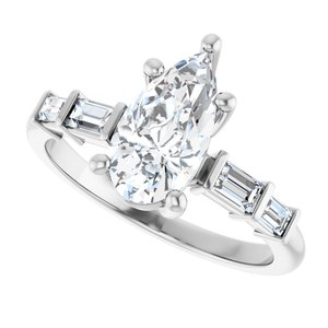 10K White Gold 10.5x5.5 mm Pear Ring Mounting – image 8