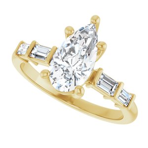 18K Yellow Gold 10.5x5.5 mm Pear Ring Mounting – image 8