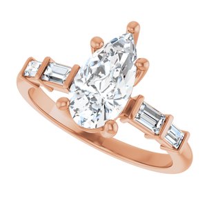 18K Rose Gold 10.5x5.5 mm Pear Ring Mounting – image 8
