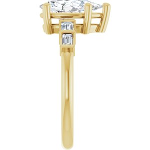 18K Yellow Gold 10.5x5.5 mm Pear Ring Mounting – image 7