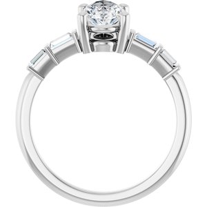 10K White Gold 10.5x5.5 mm Pear Ring Mounting – image 3