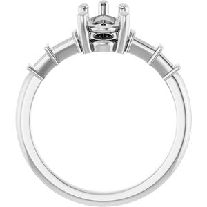 10K White Gold 10.5x5.5 mm Pear Ring Mounting – image 4