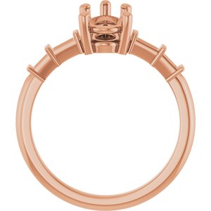 18K Rose Gold 10.5x5.5 mm Pear Ring Mounting – image 4