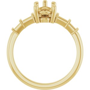 14K Yellow Gold 10.5x5.5 mm Pear Ring Mounting – image 4
