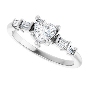 14K X1 White Gold 5x5 mm Heart Ring Mounting – image 8
